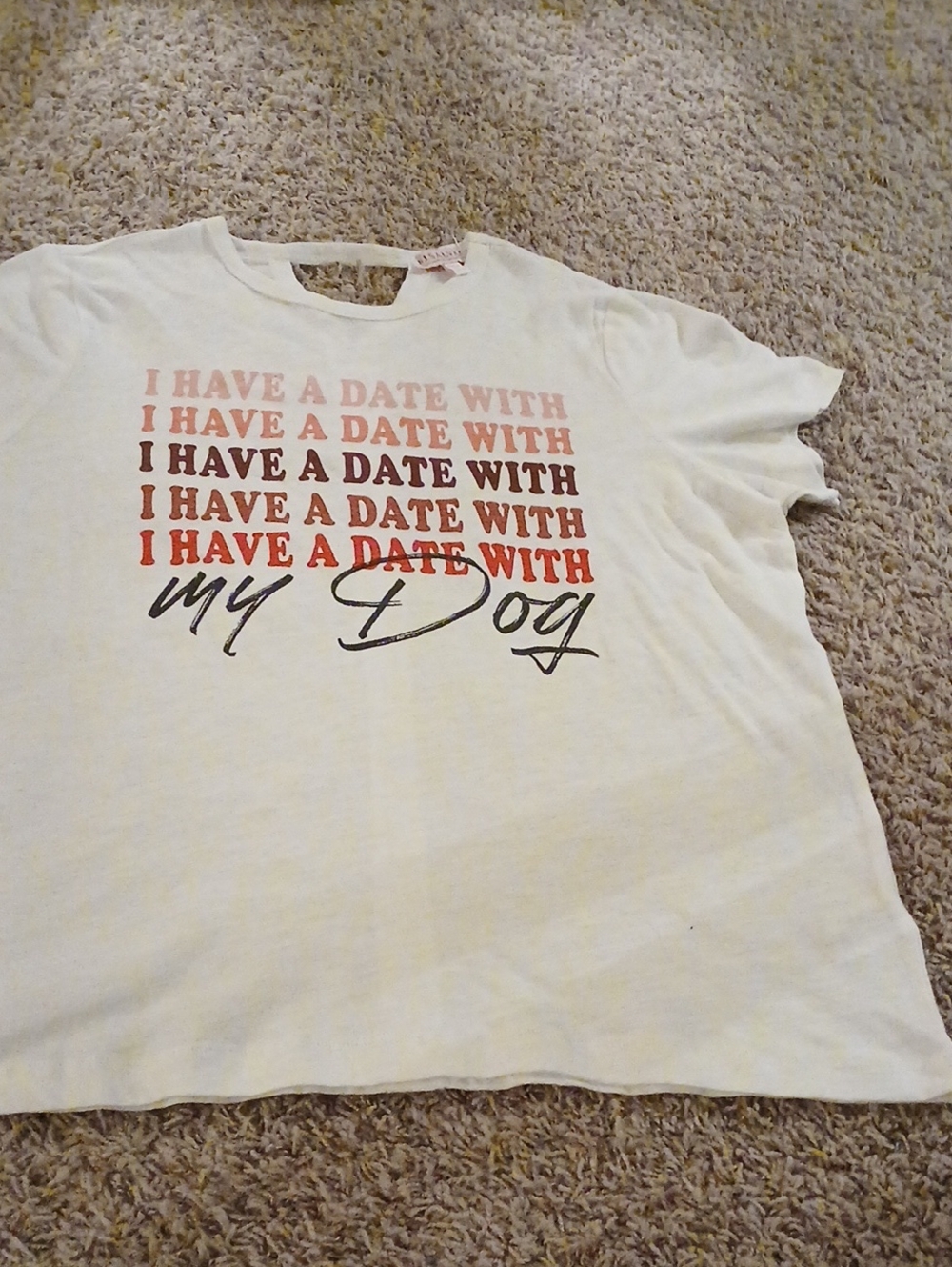 P.J. Salvage White Short Sleeve Tee with Multi-Color Text